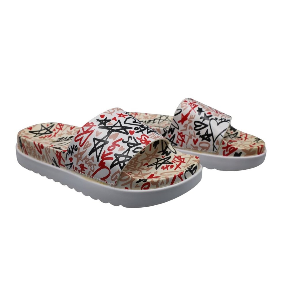 Michael Kors Tyra Slide Sandals Optic White Women's Size 9